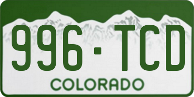 CO license plate 996TCD