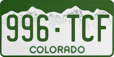 CO license plate 996TCF