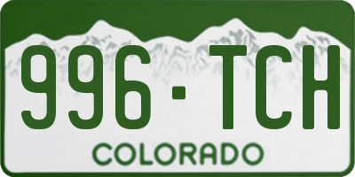CO license plate 996TCH