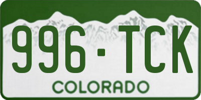 CO license plate 996TCK