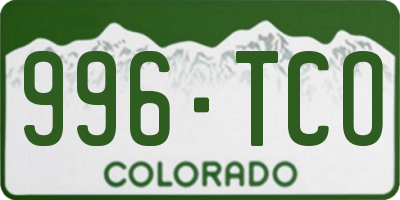 CO license plate 996TCO
