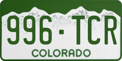 CO license plate 996TCR