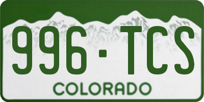 CO license plate 996TCS