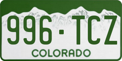 CO license plate 996TCZ