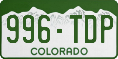CO license plate 996TDP