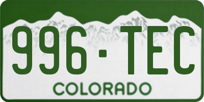 CO license plate 996TEC
