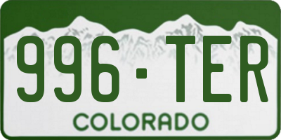 CO license plate 996TER