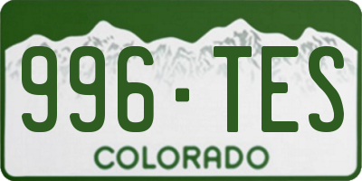 CO license plate 996TES