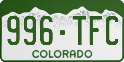 CO license plate 996TFC