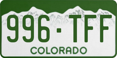 CO license plate 996TFF