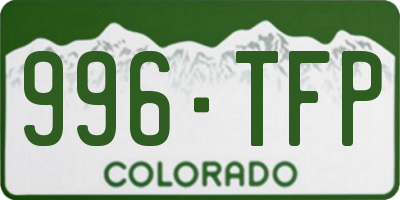 CO license plate 996TFP