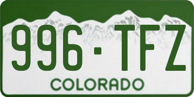 CO license plate 996TFZ