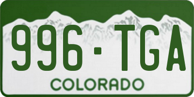 CO license plate 996TGA