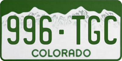 CO license plate 996TGC