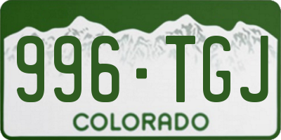 CO license plate 996TGJ