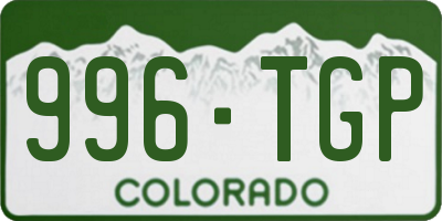 CO license plate 996TGP