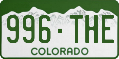 CO license plate 996THE
