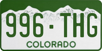 CO license plate 996THG