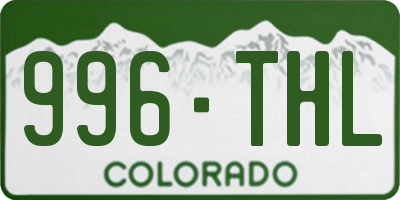 CO license plate 996THL