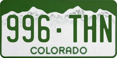 CO license plate 996THN