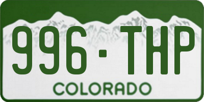 CO license plate 996THP