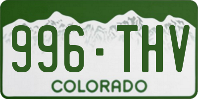 CO license plate 996THV