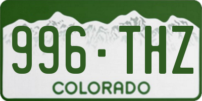 CO license plate 996THZ