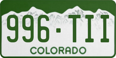 CO license plate 996TII