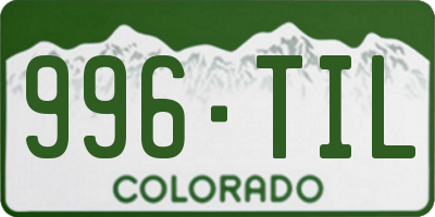 CO license plate 996TIL