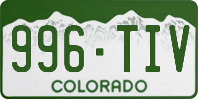 CO license plate 996TIV