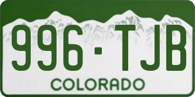 CO license plate 996TJB