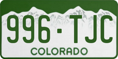 CO license plate 996TJC