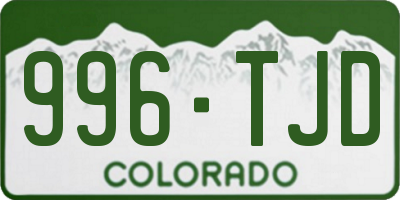 CO license plate 996TJD