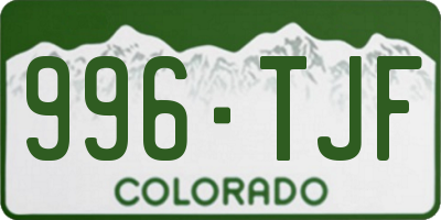 CO license plate 996TJF