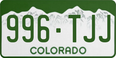CO license plate 996TJJ