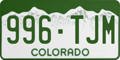 CO license plate 996TJM