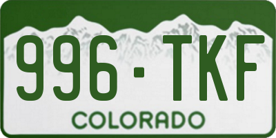 CO license plate 996TKF