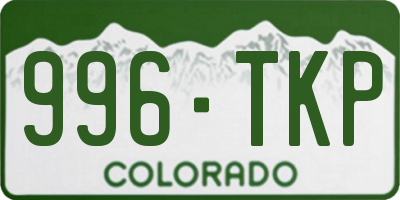 CO license plate 996TKP