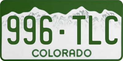 CO license plate 996TLC