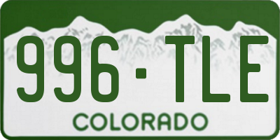 CO license plate 996TLE
