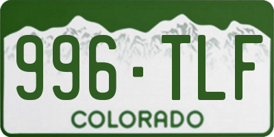 CO license plate 996TLF