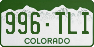 CO license plate 996TLI