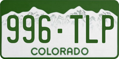 CO license plate 996TLP