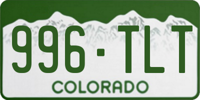CO license plate 996TLT
