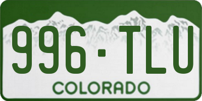 CO license plate 996TLU