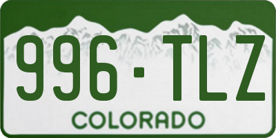 CO license plate 996TLZ