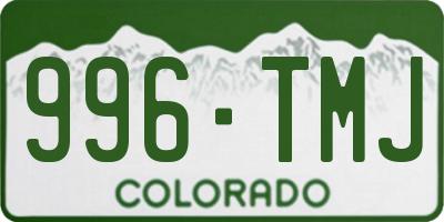 CO license plate 996TMJ