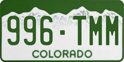 CO license plate 996TMM