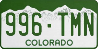 CO license plate 996TMN