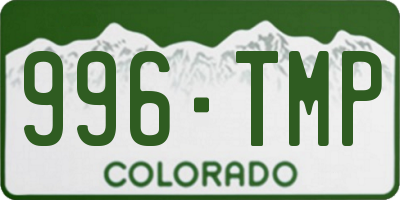 CO license plate 996TMP
